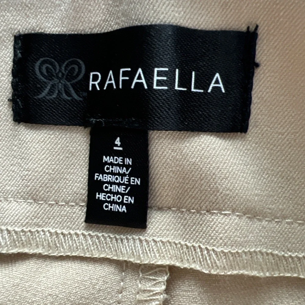 Rafaella Women Dress Pants Size 4 The Wide Leg High Rise RSBSE068 Irish Cream F3